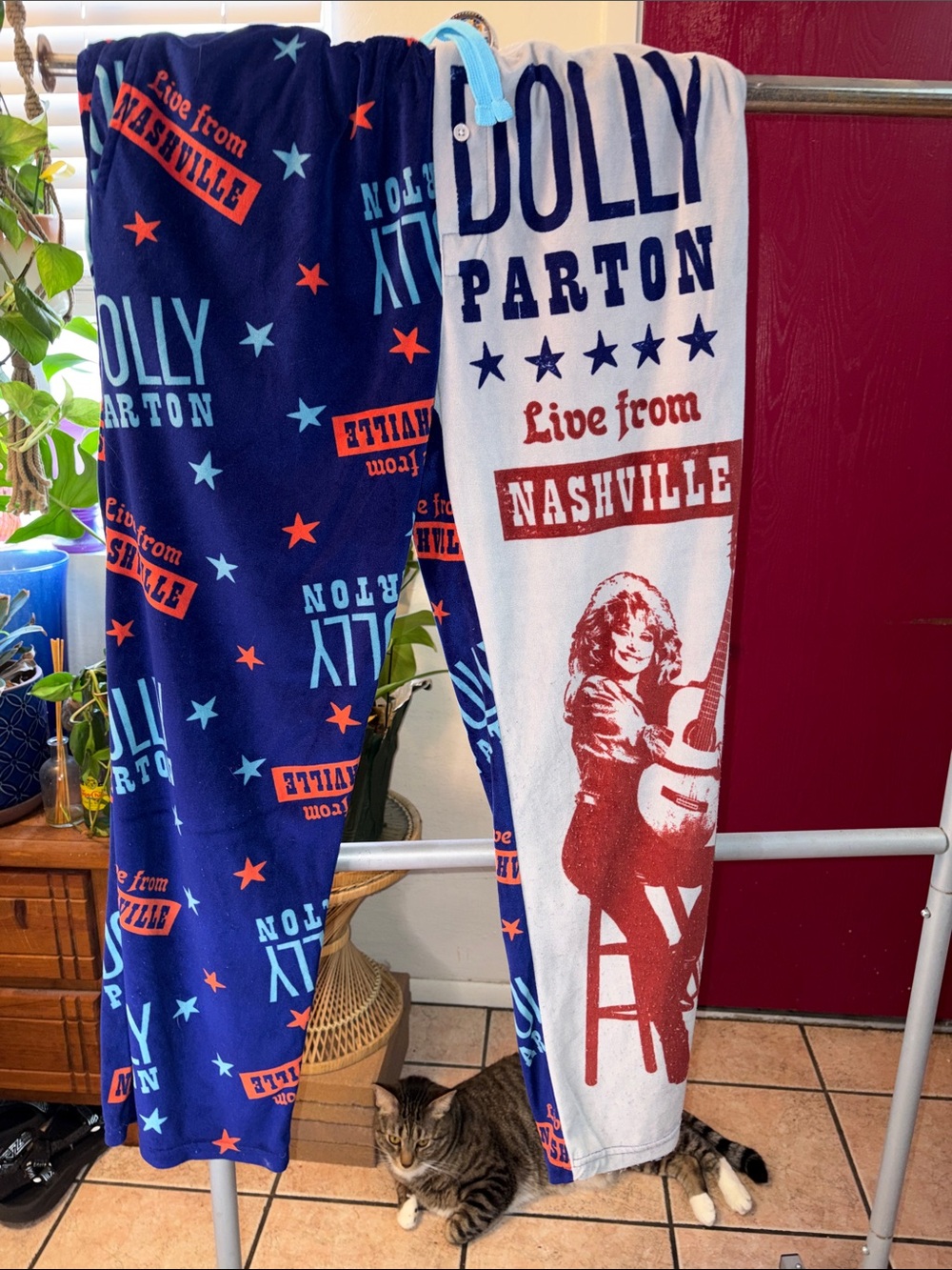 Dolly Parton 'Live from Nashville' Women's Navy & White Pajama Pants